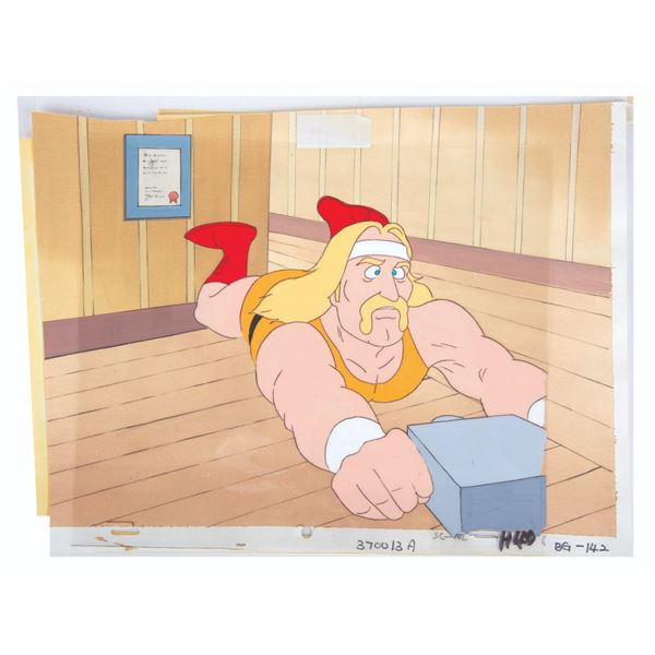 An Original Hulk Hogan's Rock 'n' Wrestling Cel and BG.