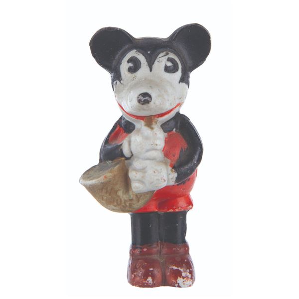 A Bisque Mickey Mouse Basketball Figure A Bisque Mickey Mouse Basketball Figure