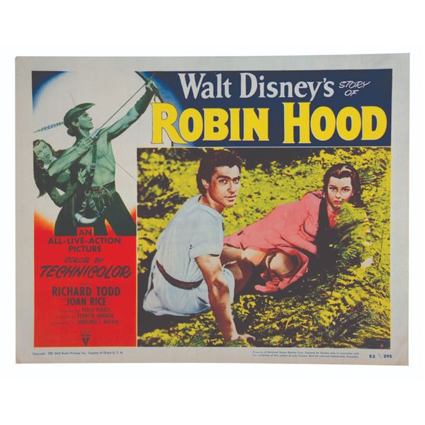 A Walt Disney's Story of Robin Hood Lobby Card.