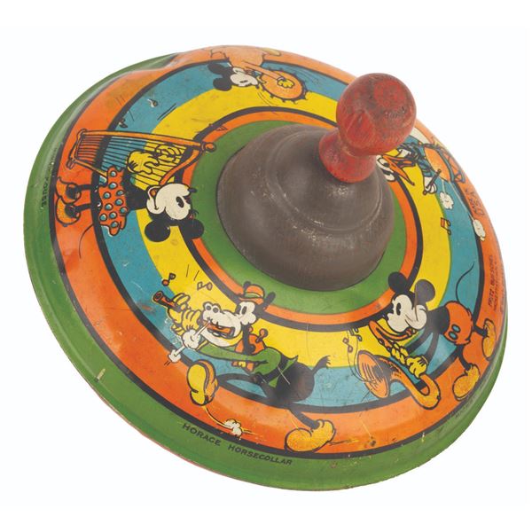 A Mickey Mouse Spinning Top Toy by Fritz Bueschel.