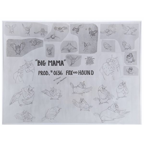 An Original Model Sheet From The Fox and The Hound.