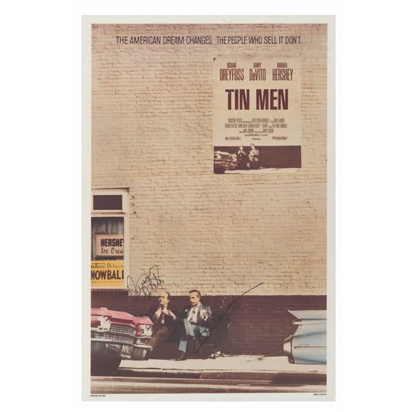A Signed Original"Tin Men" One Sheet Poster.