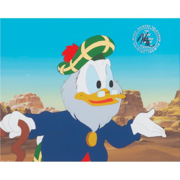 A Production Cel and Background from"DuckTales."