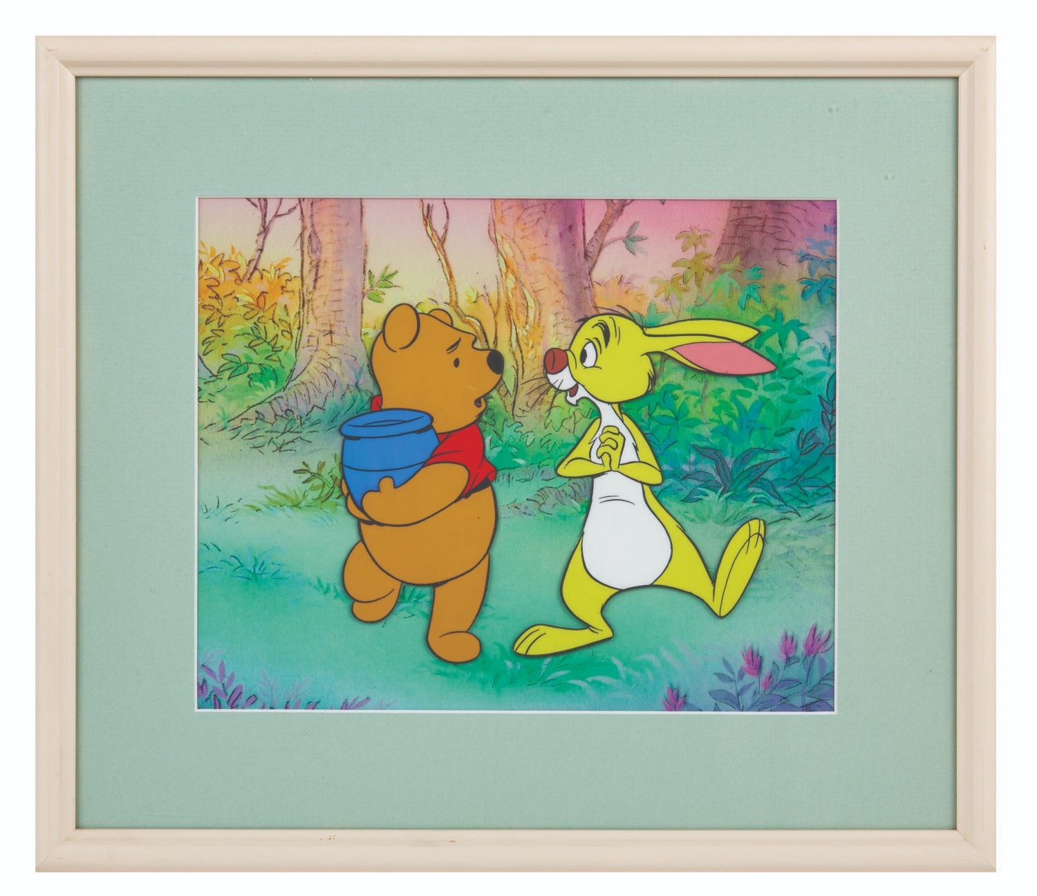 A Production Cel of Winnie the Pooh And Rabbit.