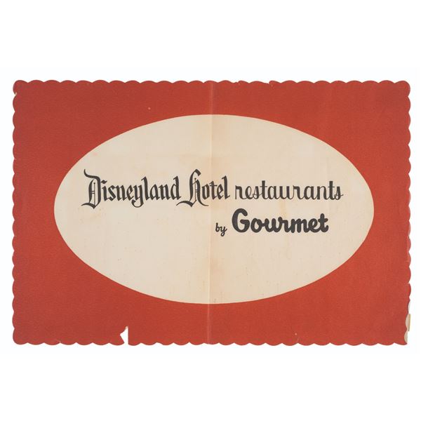 A Disneyland Hotel Placemat.