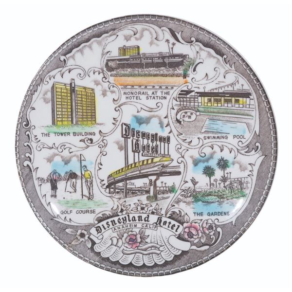 A Disneyland Hotel Souvenir Illustrated Plate.