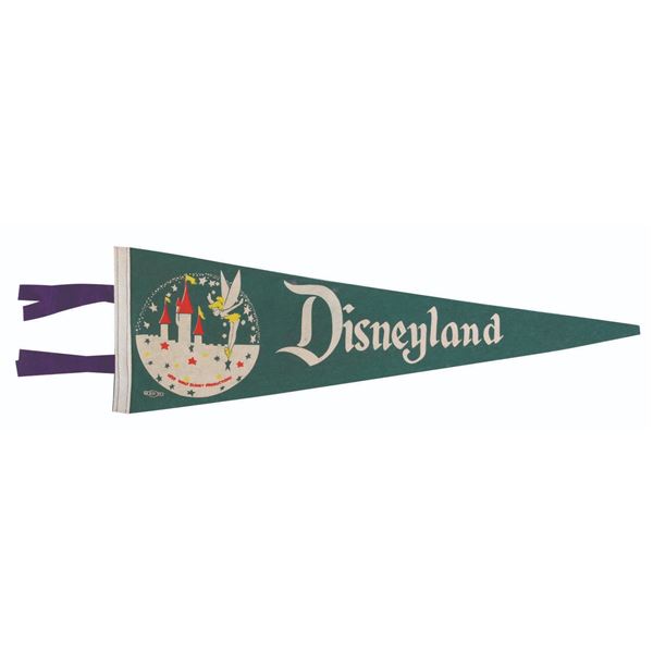 A Disneyland Green Souvenir Pennant.