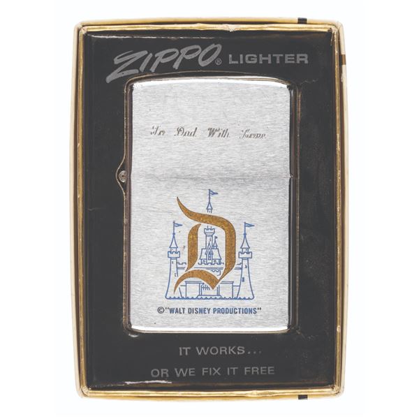 A Disneyland Souvenir Zippo Lighter.