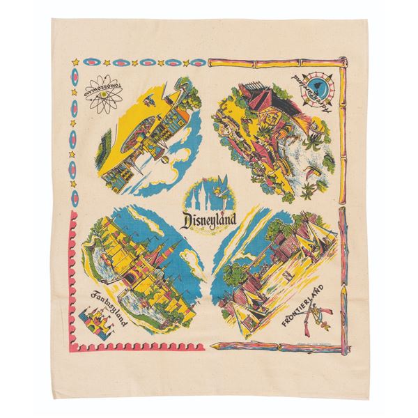 A Disneyland Lands Souvenir Tablecloth.