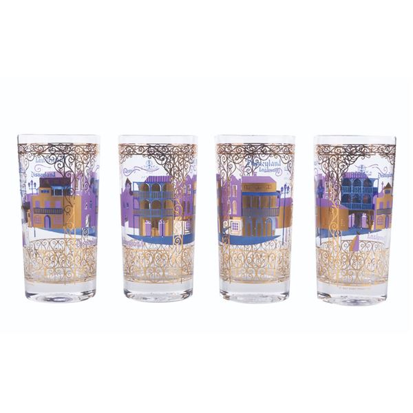 A Set of New Orleans Square Cordial Glasses.