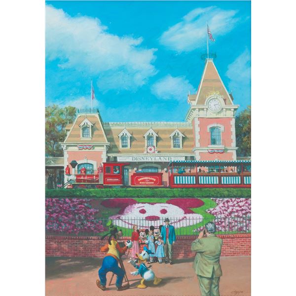 Charles Boyer "Disneyland Main Gate" Original Painting.