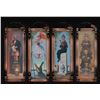 Image 2 : 4 Haunted Mansion Framed Glass Stretching Portraits.