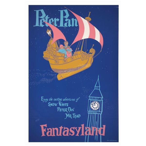 An Original Peter Pan's Flight Attraction Poster.