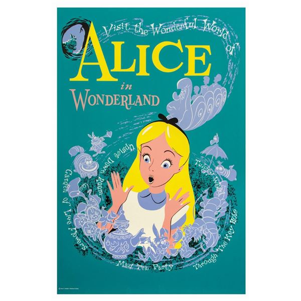 An Original Alice in Wonderland Attraction Poster.