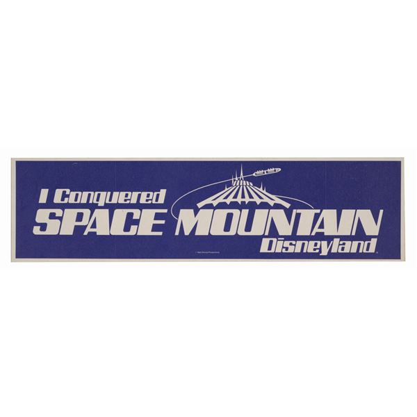 An  I Conquered Space Mountain  Bumper Sticker.