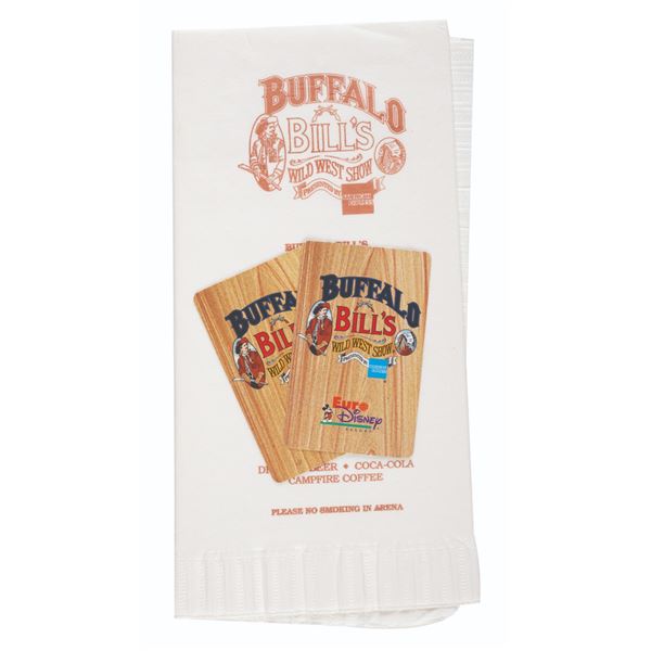 Euro Disney Buffalo Bill's Tickets & Menu Napkin.