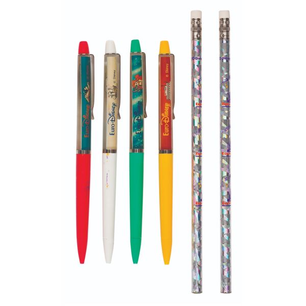 A  Collection of Euro Disneyland Pens and Pencils.