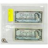 1954 CANADIAN $5 BILLS- LOT OF 2