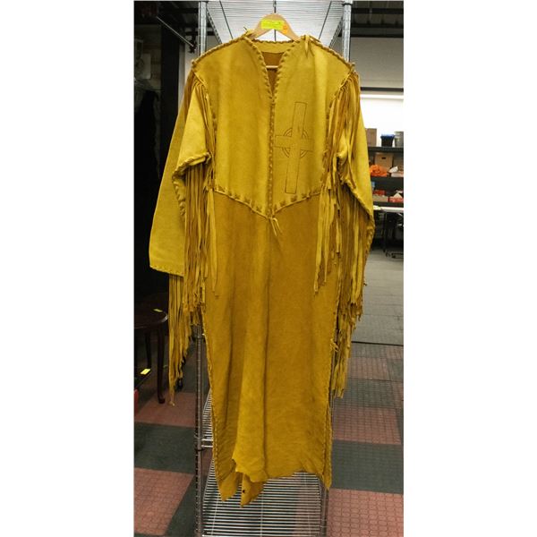 VINTAGE CREE HANDMADE SUEDE FRINGED PRIESTS ROBE