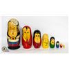 VINTAGE RUSSIAN MATRYOSHKA NESTING DOLLS- SET OF 8