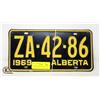 Image 1 : VINTAGE 1969 ALBERTA LICENSE PLATES- SET OF 2