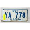 Image 1 : VINTAGE 1957 ALBERTA LICENSE PLATES- SET OF 2