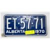 Image 1 : VINTAGE 1970 ALBERTA LICENSE PLATES- SET OF 2