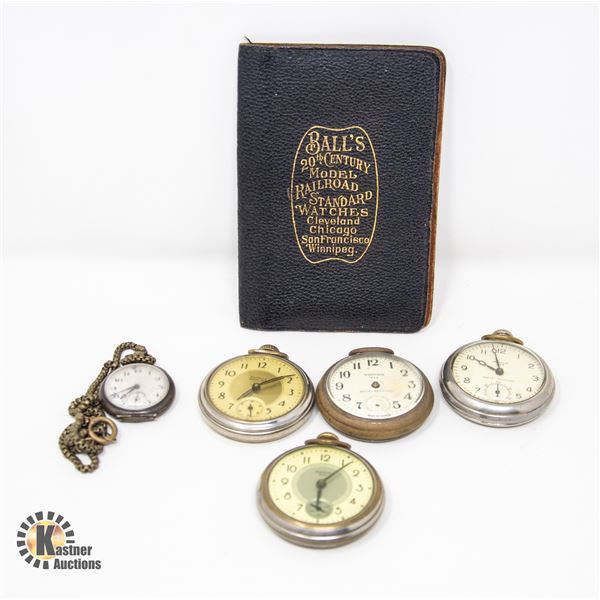 ANTIQUE POCKET WATCHES- LOT OF 5 ASSORTED