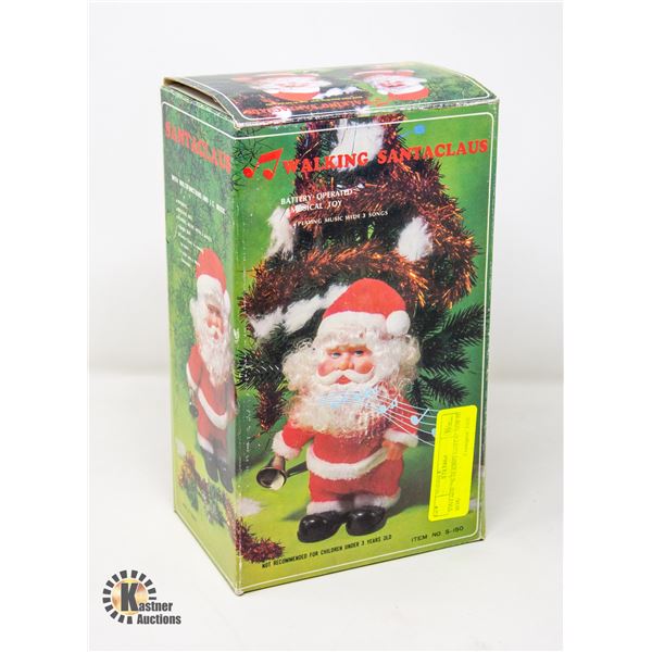 VINTAGE  WALKING SANTA  TOY IN BOX