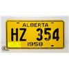 Image 1 : VINTAGE 1958 ALBERTA LICENSE PLATES- SET OF 2