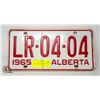 Image 1 : VINTAGE 1965 ALBERTA LICENSE PLATES- SET OF 2