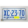 Image 1 : VINTAGE 1966 ALBERTA LICENSE PLATES- SET OF 2