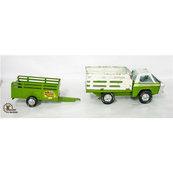 VINTAGE NYLINT FARMS METAL TRUCK & TRAILER