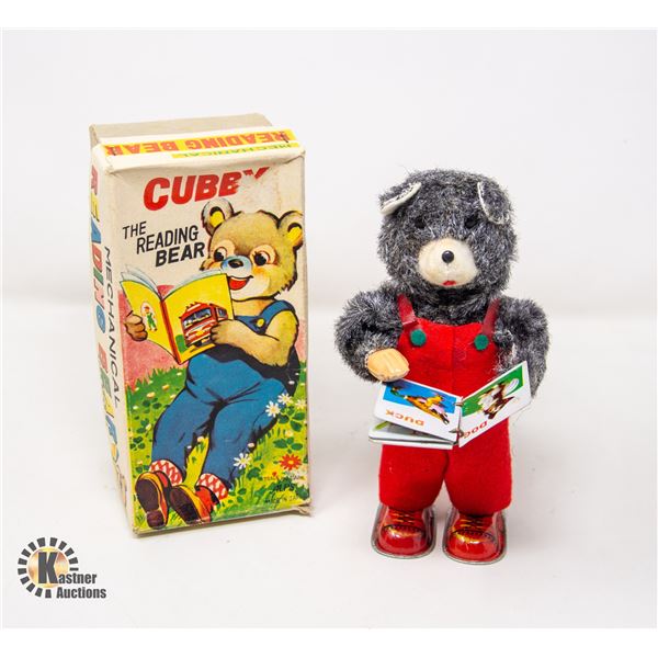 VINTAGE "CUBBY THE READING BEAR" MADE IN JAPAN