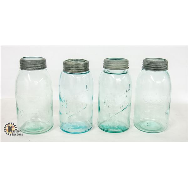 VINTAGE/ANTIQUE CROWN AND GEM CANNING JARS