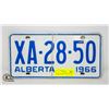 Image 1 : VINTAGE 1966 ALBERTA LICENSE PLATES- SET OF 2