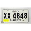 Image 1 : VINTAGE 1963 ALBERTA LICENSE PLATES- SET OF 2