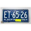 Image 1 : VINTAGE 1964 ALBERTA LICENSE PLATES- SET OF 2