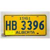 Image 1 : VINTAGE 1961 ALBERTA LICENSE PLATES- SET OF 2