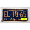 Image 1 : VINTAGE 1973 ALBERTA LICENSE PLATES- SET OF 2