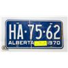 Image 1 : VINTAGE 1970 ALBERTA LICENSE PLATES- SET OF 2