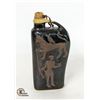 Image 1 : ANTIQUE POTTERY FLASK "HUNTER & LION" 8"