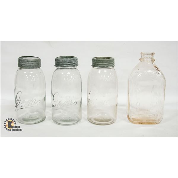 VINTAGE/ANTIQUE GEM & SEAL TEST CANNING JARS