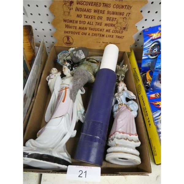 Carnival artwork, Geisha girl statuette,