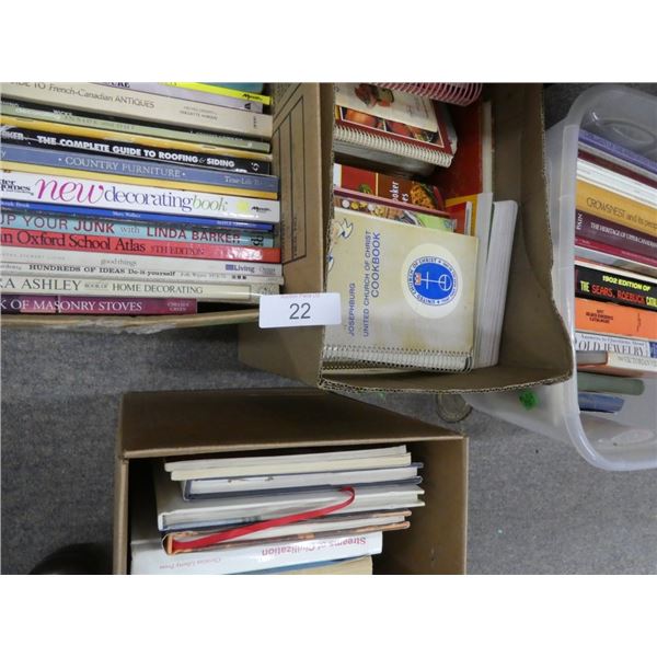 Book collection, cookbooks, bird books,