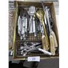 Image 1 : Tray of silverware, serving fork, carving knife,
