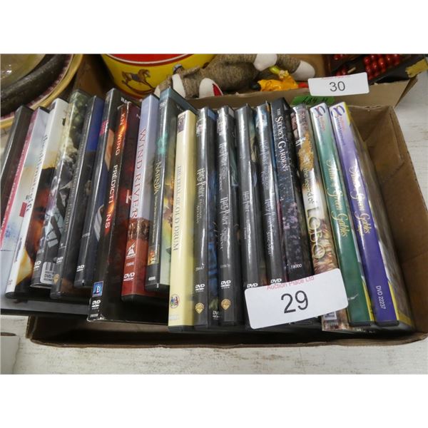 box of misc. dvd's
