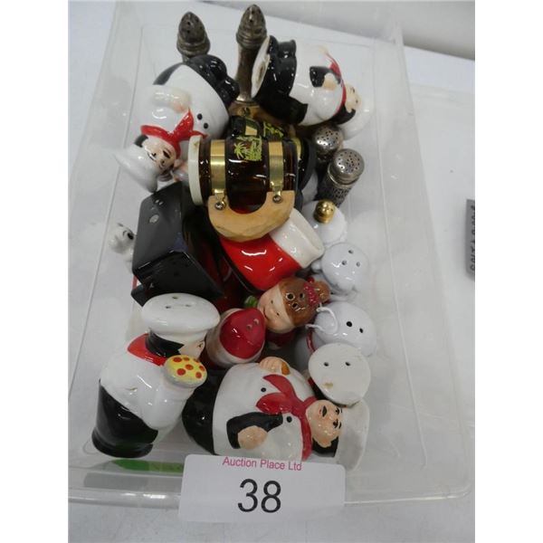 Assorted salt and pepper shakers