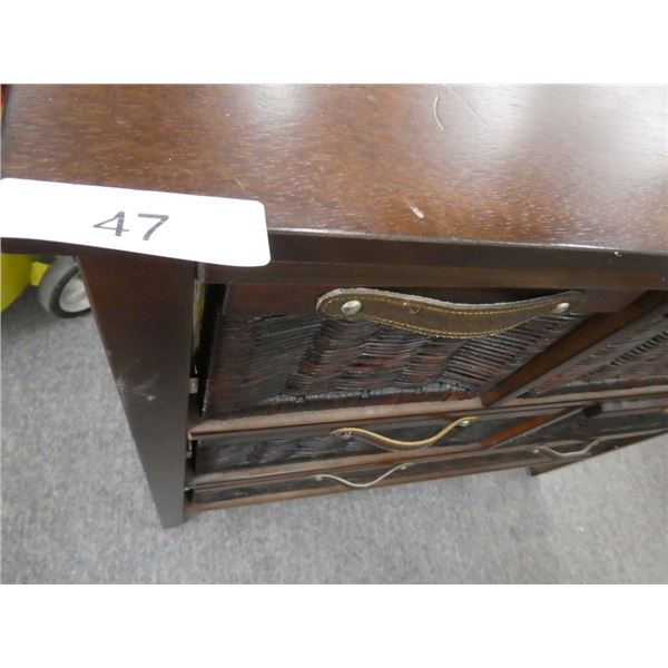 wicker basket storage unit