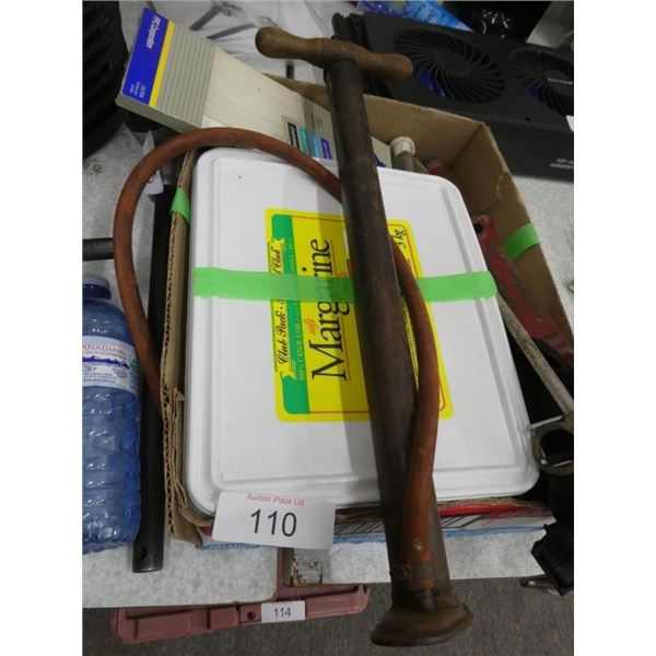 tire pump, screws, etc